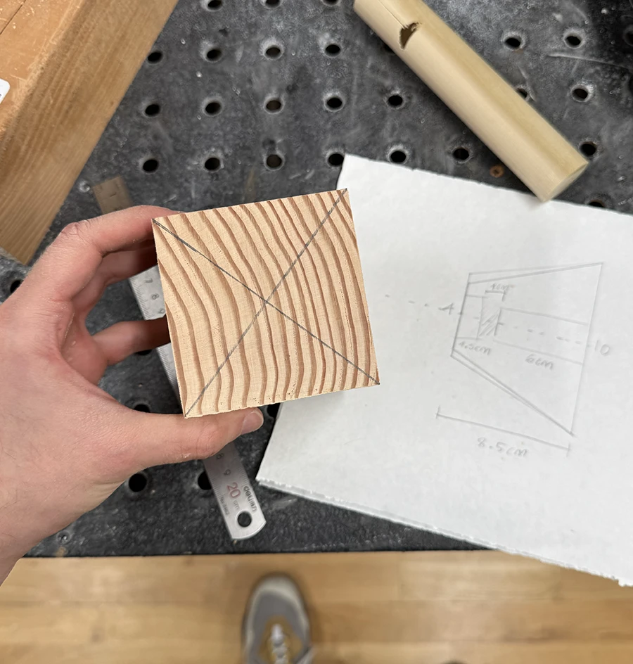 Small block of wood.