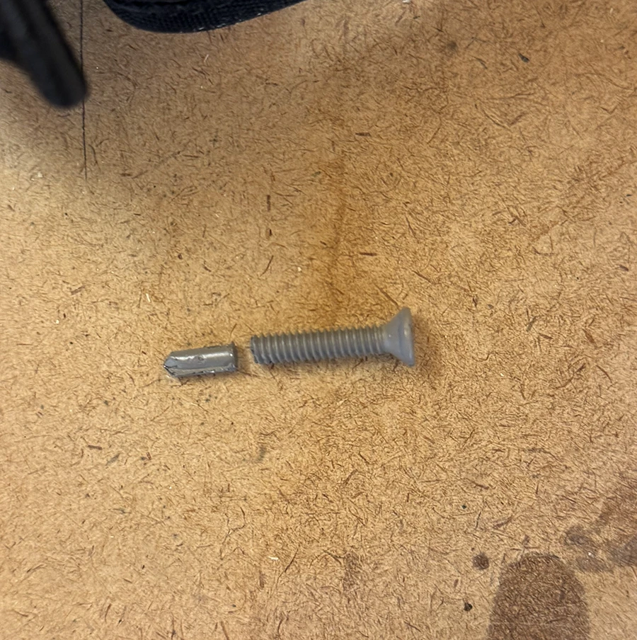 Self drilling screw with the tap cut off.