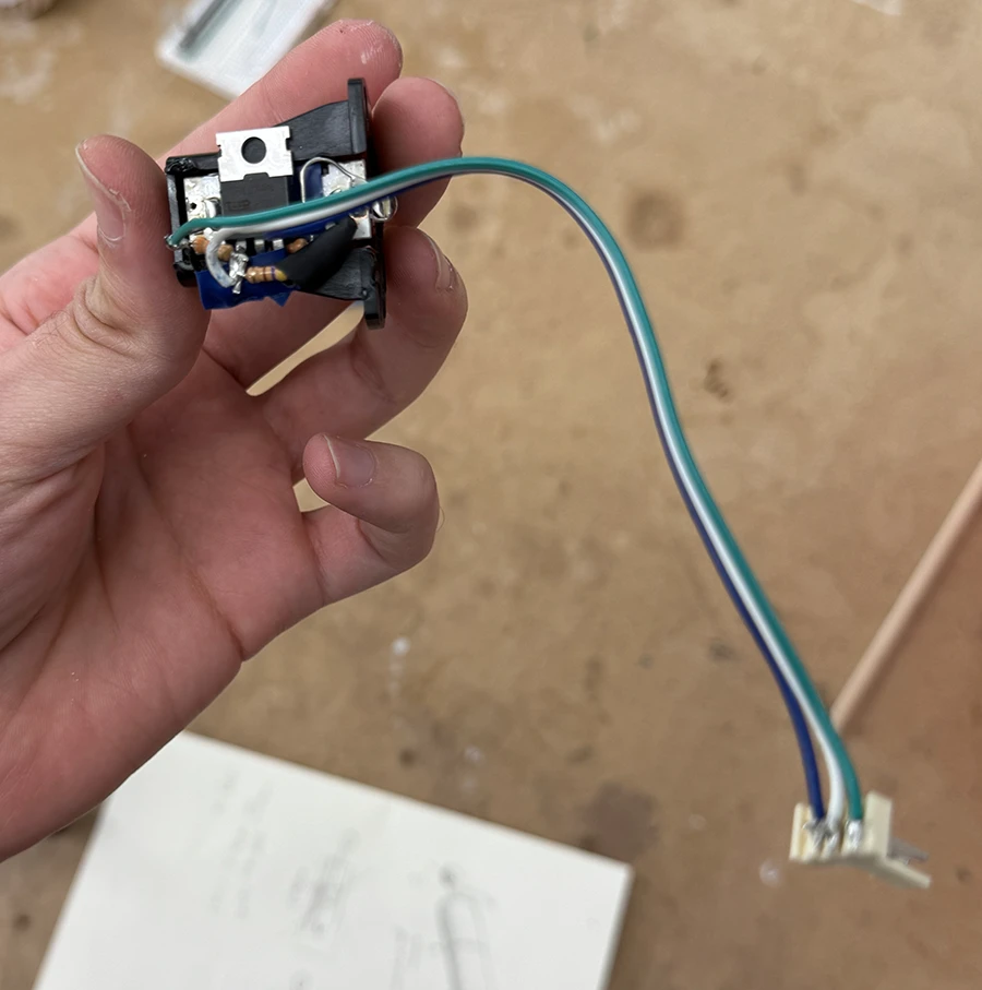 Makeshift circuit with a transistor.