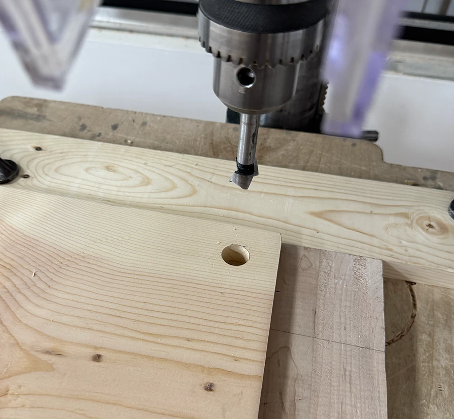 Hole on a wood plank.