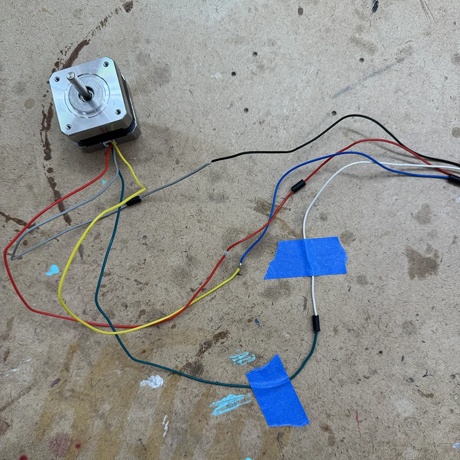 A NEMA 17 stepper motor.