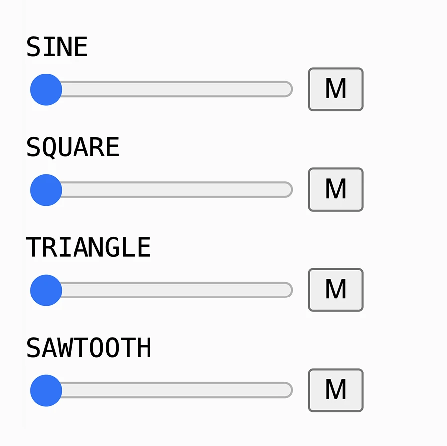 Screenshot of sliders on a website.